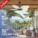 Firstshine Ceiling Fan 52 Inch/OEM Silent Motor Remote Control 5 Palm Blades No