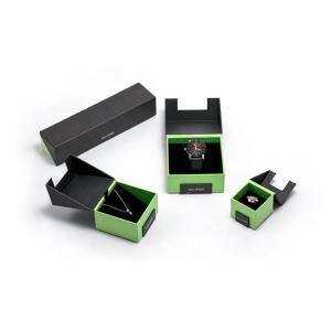 Quality Green And Black Custom Jewelry Packaging / Special Shape Watch Storage Box wholesale