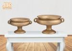 Footed Gold Leaf Fiberglass Wedding Centerpiece Table Vases / Flower Bowls 2