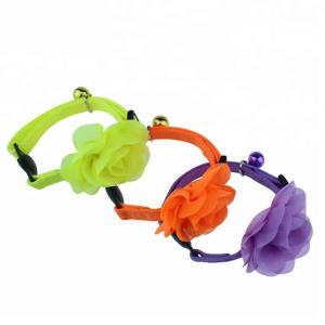 Quality Adorable Flowers Pet Training Collars High Density Polyester Nylon Cat Collar wholesale