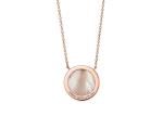 0.05ct Diamond And Mother Of Pearl Circle Pendant 18k Rose Gold material OEM