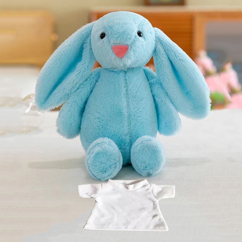 DIY 30cm Sublimation Stuffed Animals Easter Bunny Plush Toy With Customizable T Shirt