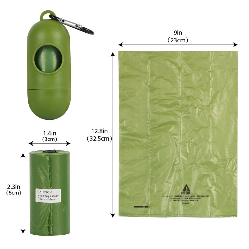 Dark Green HDPE EPI Compostable Dog Bags Environmentally Friendly