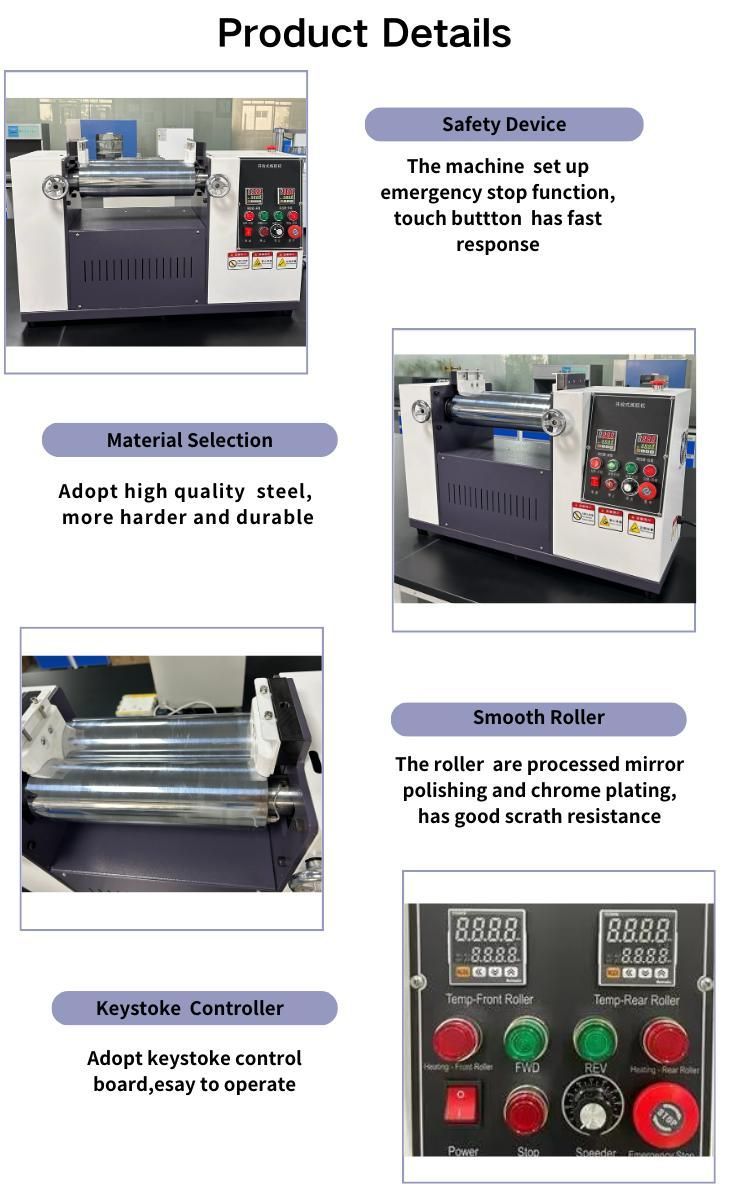 Safe and Efficient Rubber Two Roll Open Mill Mixer Machine