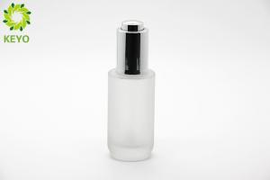Quality Frosted Glass Foundation Bottle , 30ml Glass Dropper Bottles For Essential Serum wholesale