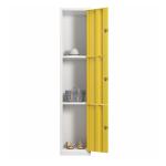 School 3 Doors Blue Color White Frame Office Storage Lockers With Key