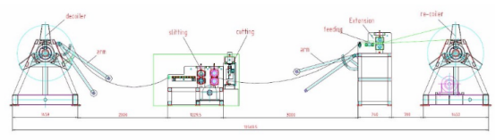 Automatic Metal Sheet DBSL-6x1300 Coil Metal Slitting Line , Thickness 1-6mm