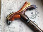 Wooden bird shape hook handle umbrella handle