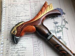 Quality Wooden bird shape hook handle umbrella handle wholesale