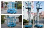 Motor Driven 5m Height Aerial Work Platform Self Driven Dual Mast Lightweight
