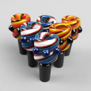 Quality 4mm Male Wig Wag Heady Glass Bowls Piece Pyrex Smoking Bong Attachments wholesale