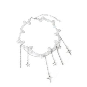Quality Elegant Pearls Necklace with Chain Star and Length Options wholesale