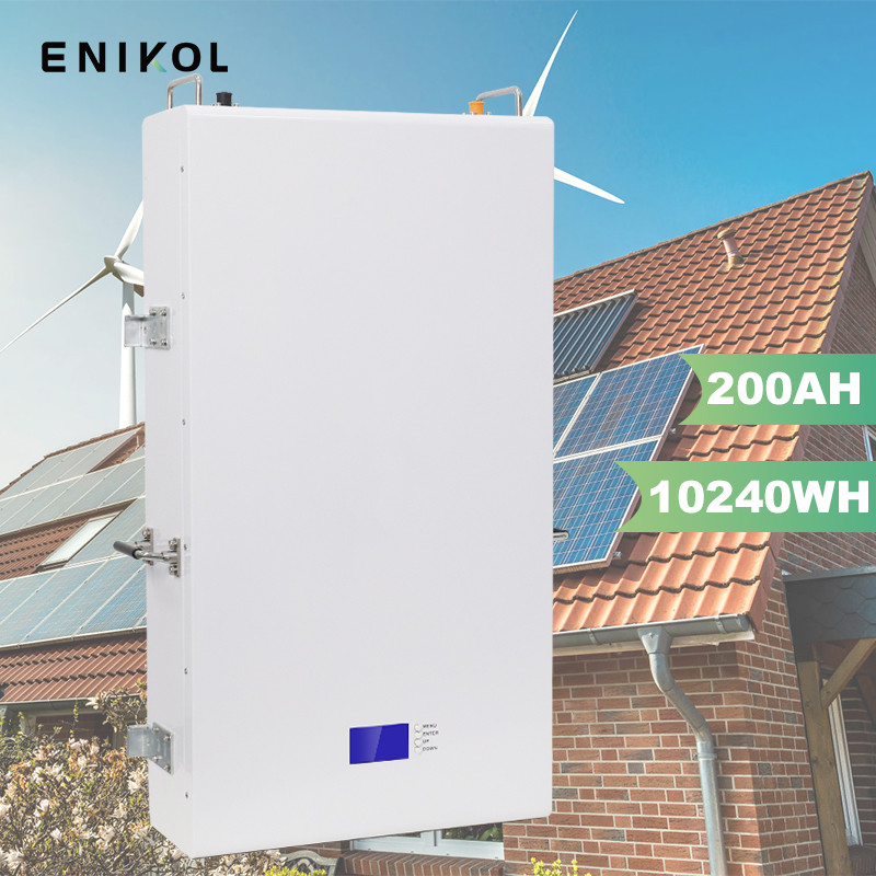 48V 10KWH Solar Battery With LCD Display 200A Lifepo4 Battery Energy Power Wall