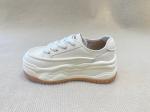 Women white espadrilles sneakers in summer autumn with authentic leather and