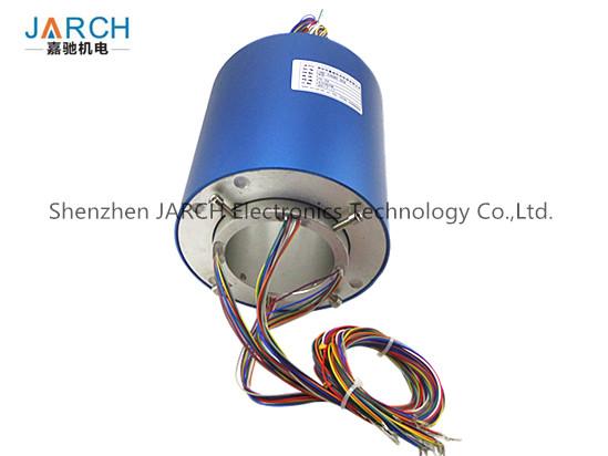 Cheap 2 ~ 72 Conductors blue 140mm through bore electrical slip ring / brush slip ring for sale