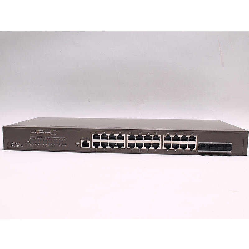 TEG5328F 24 Port L3 Managed Switch with Customizable QoS Function and 10*10/100/1000 Ethernet 4*1000 SFP Gigabit Switch