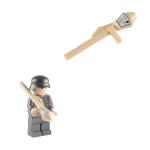 MOC WWII army soldier figure with military weapon toy for kids German panzerfaus