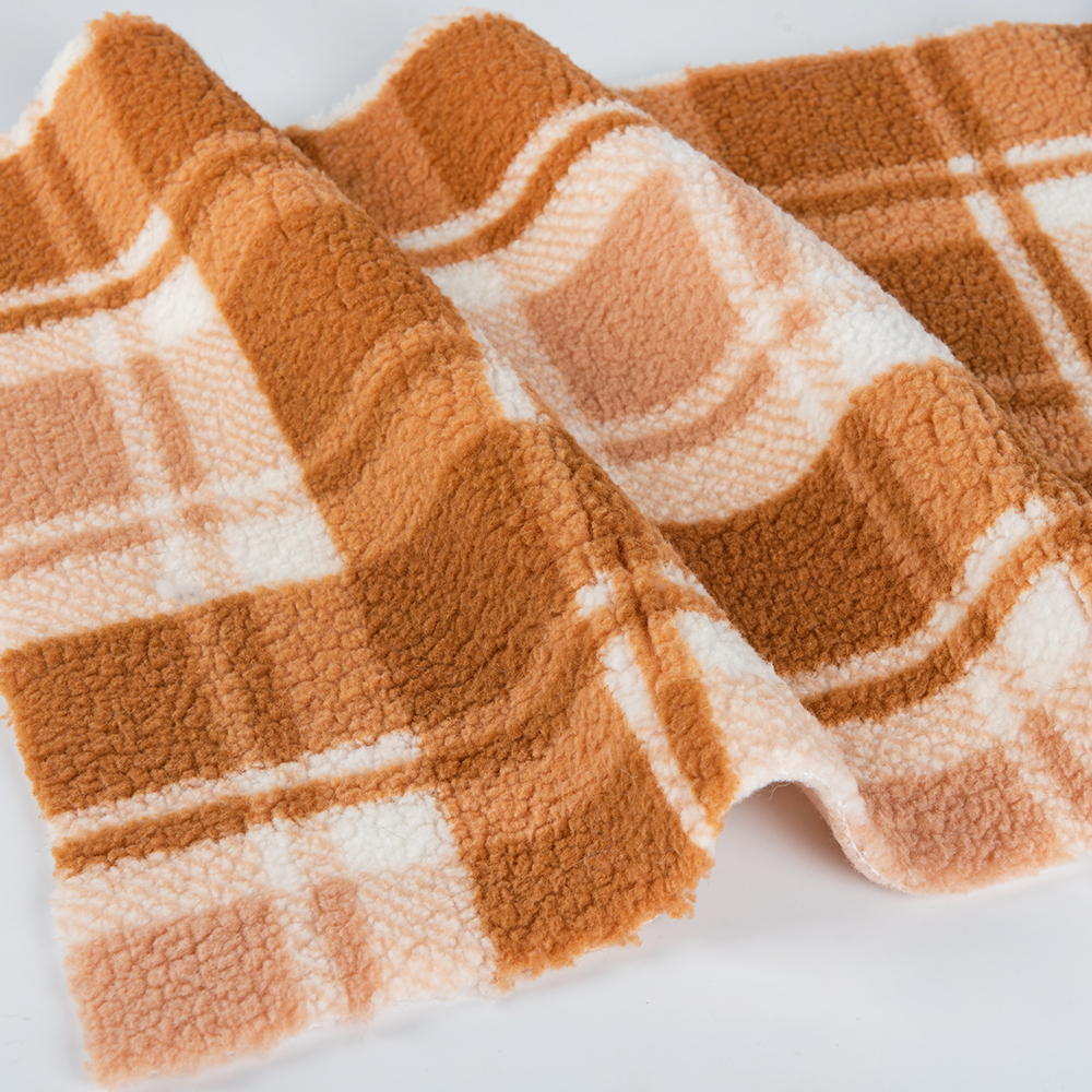 100% Polyester Textile Sherpa Fleece Fabric for Garment Hard Sherpa Printed Design
