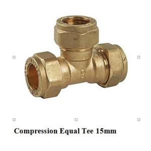 Quality compression fitting tee 15mm for copper pipe wholesale