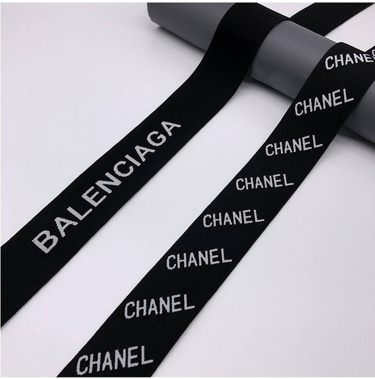 underwear elastic custom logo nylon jacquard ribbon waistband elastic jacquard band custom tape private label band