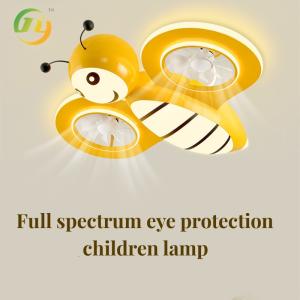 China SENKAI Modern Cartoon Yellow Bee Ceiling Light LED Remote Control Ceiling Fan For Kids on sale