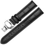Leather Watch Band Bracelet Strap Butterfly Deployant Clasp Buckle Watchband 14