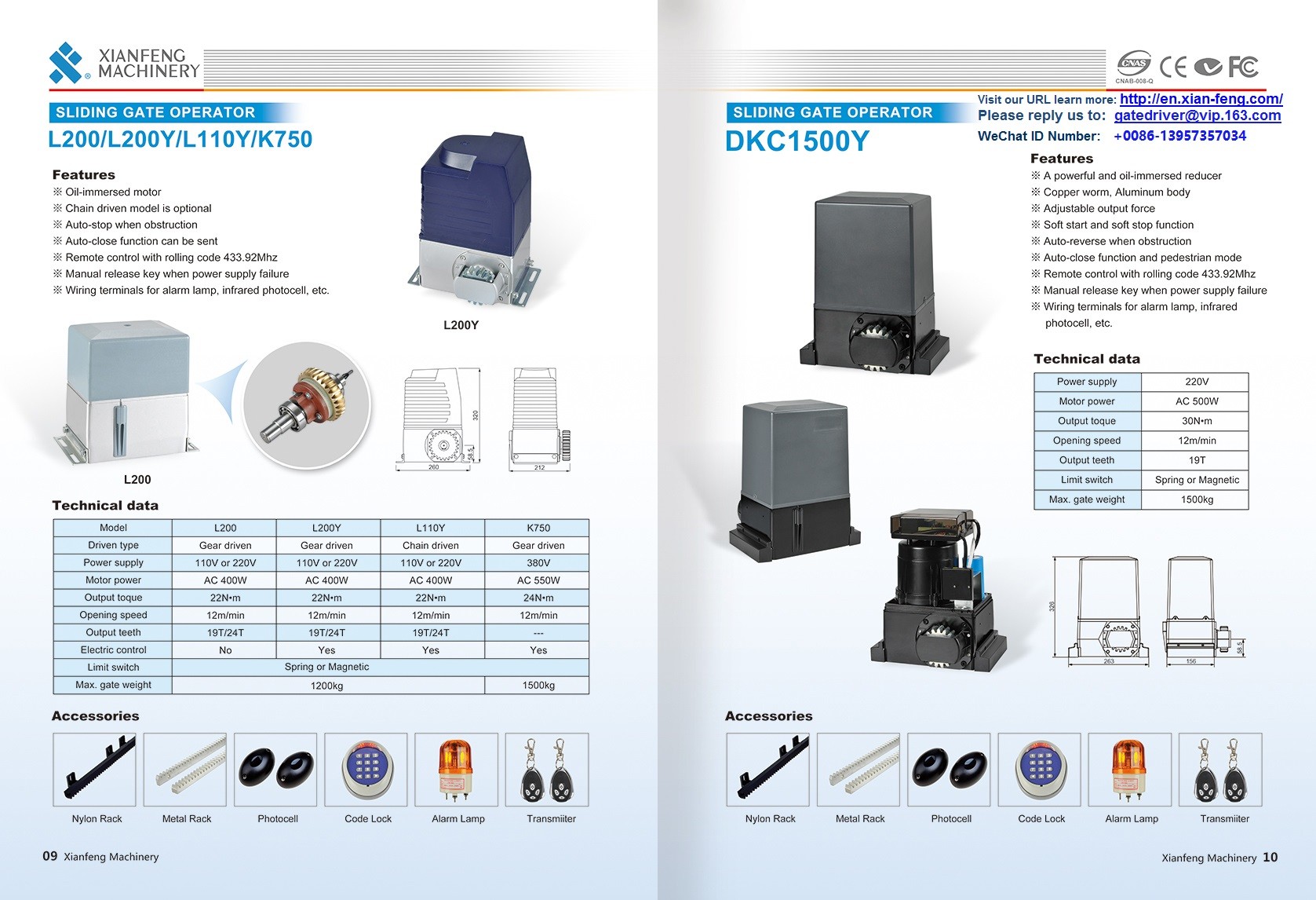 DKL400UY DKC400U Automatic Sliding Gate Opener Automatismes Pour Portails