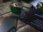 Green Foil Edge Printing Business Cards 700 Gsm Art Paper With Matte Lamination