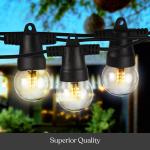 Waterproof Solar Bistro 27Ft G40 LED Outdoor String Lights