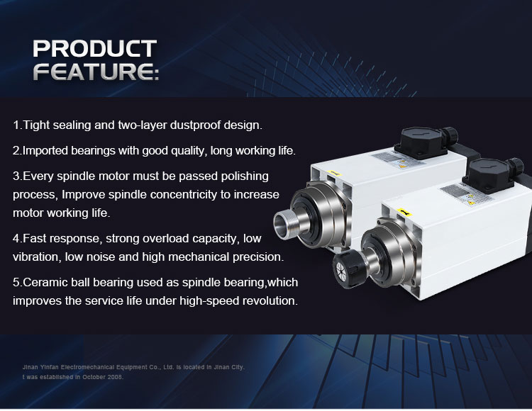 6kw 18000rpm Air Cooling Spindle Motor for Woodworking Engraving and Milling Powerful