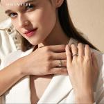 0.35cm 1.2g Moon And Star Ring 18k Gold Plated Couple Silver Rings