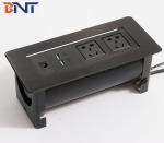 Thick aluminum panel touch press conference table flip up power outlet