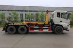 Euro4 Dongfeng 6x4 25T Rear Loader Roll Hook Lift Garbage Truck Manual Diesel