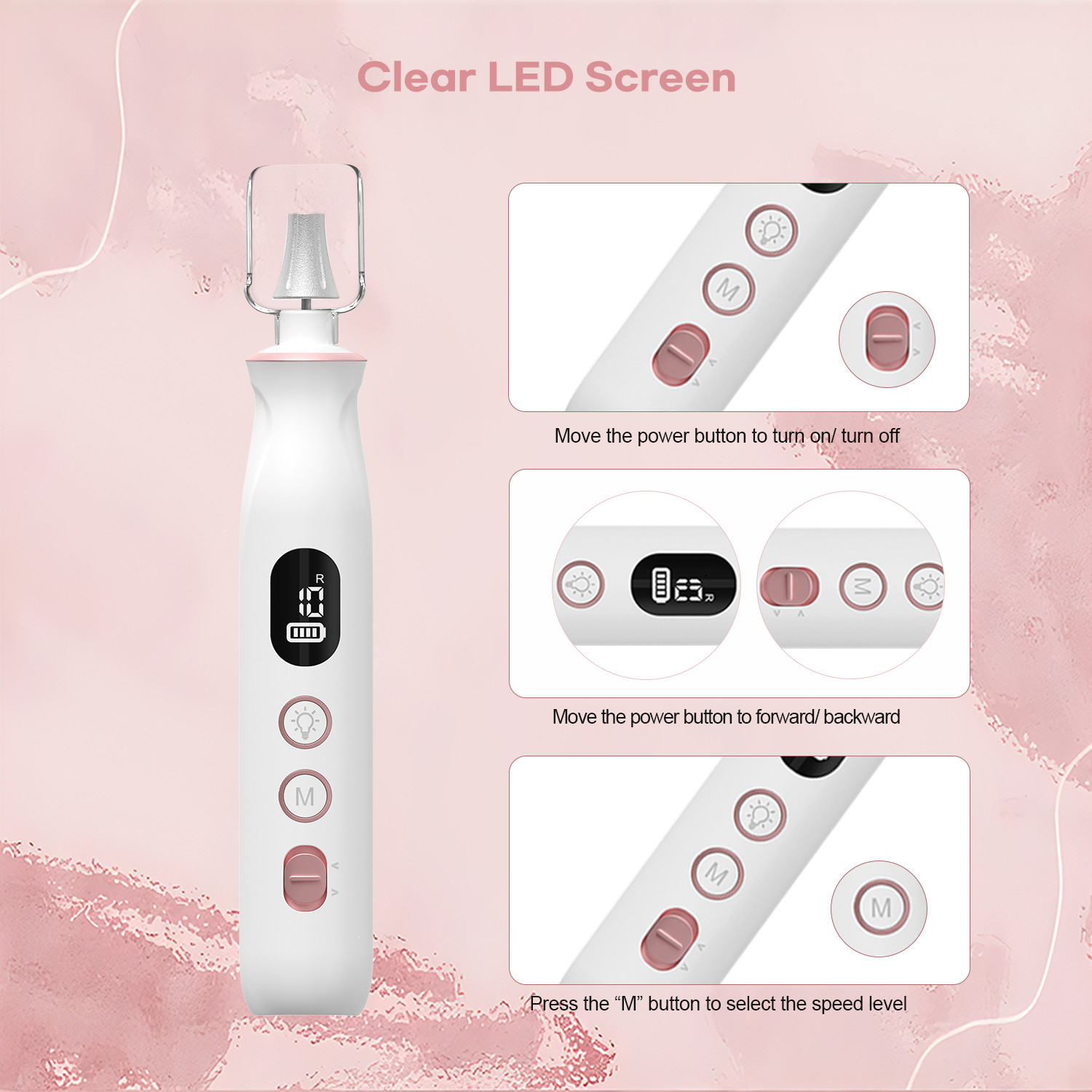 Electric Nail Machine Grinder Mini Portable Polisher Set For Manicure Pedicure