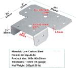T Shaped Post To Beam Roof Wooden Connectors 2Pcs Adjustable For 4x4 4x6 Post