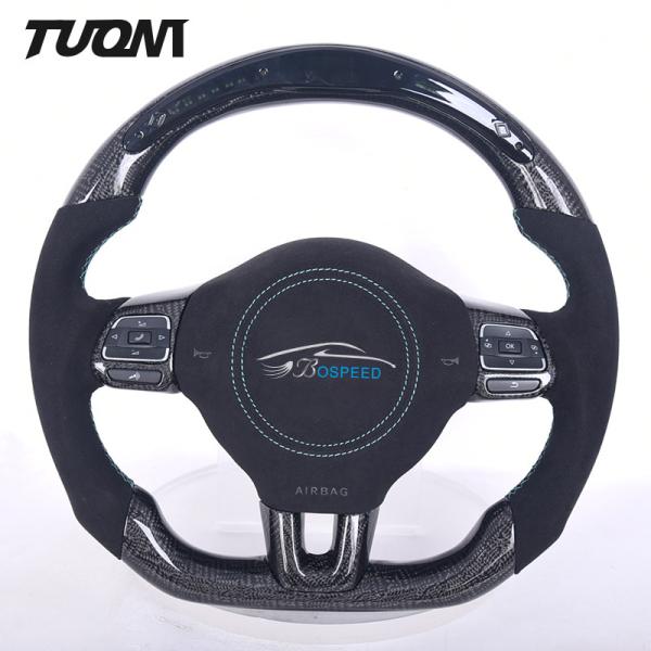 VW Volkswagen Golf6 GTI 6R Black Carbon Fiber Leather Steering Wheel OEM