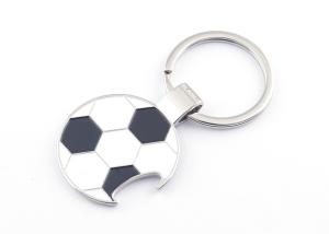 Quality Souvenir Engraved Metal Keychains One Or Double Side Football Shape wholesale