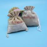 Personalized Gift Packaging Drawstring Bag With White Lace round bottom