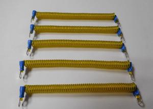 Quality Good Fastenering Coiled Tethered Cables Transparent Yellow Color 120MM Length wholesale