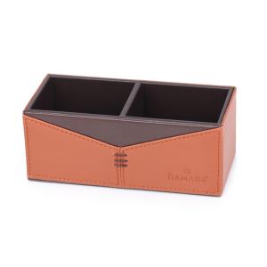Quality double brown dark leather sachet holder for 5-star hotel guest room wholesale