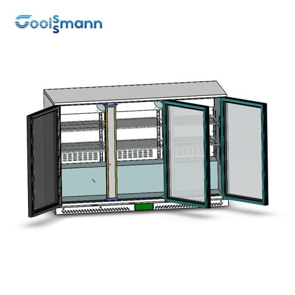 Ventilated Cooling Backbar Cooler Digital Thermostat Commercial Sliding Door