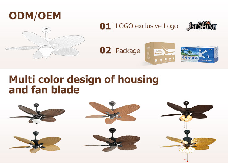 Remote Control 1stshine Ceiling Fan Light with 5 ABS Fancy Design Blades and LED Lighting