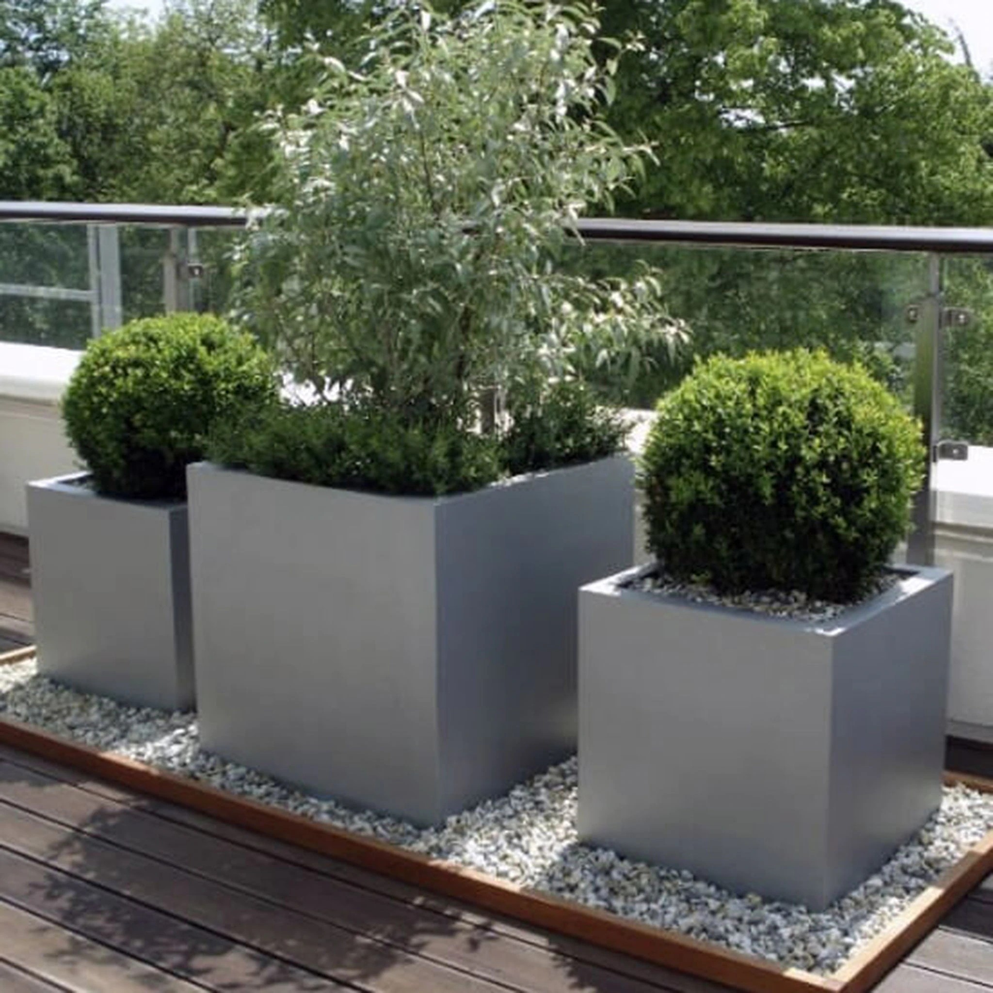 Large Stock Fiberglass Plant Pot Fiberglass Flower Planters Matte Glossy Finished