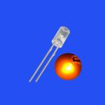 LED Flashing 4mm 0.5Hz 1/2 Duty Cycle Orange Color 600nm 800mcd 80deg Concave