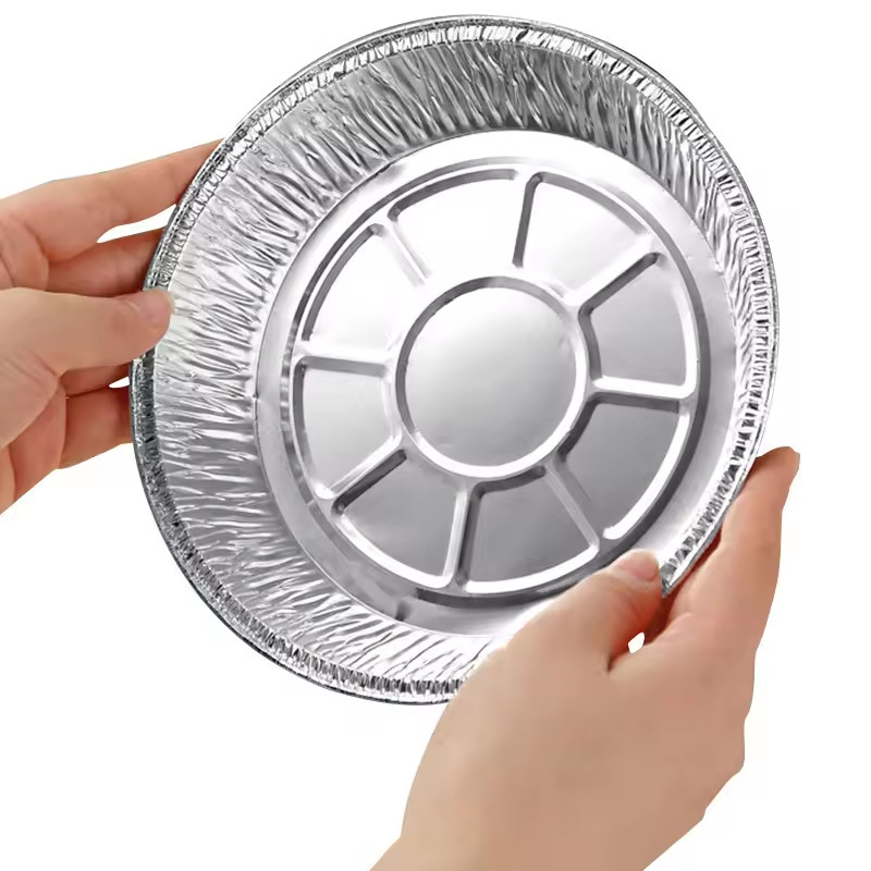 1L Round Aluminum Pans Shallow Aluminium Foil Pan Round Container Tray