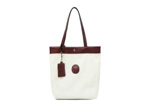 Quality Leather Handle Eco Friendly Canvas Tote Bag White Recyclable With Card Bag wholesale