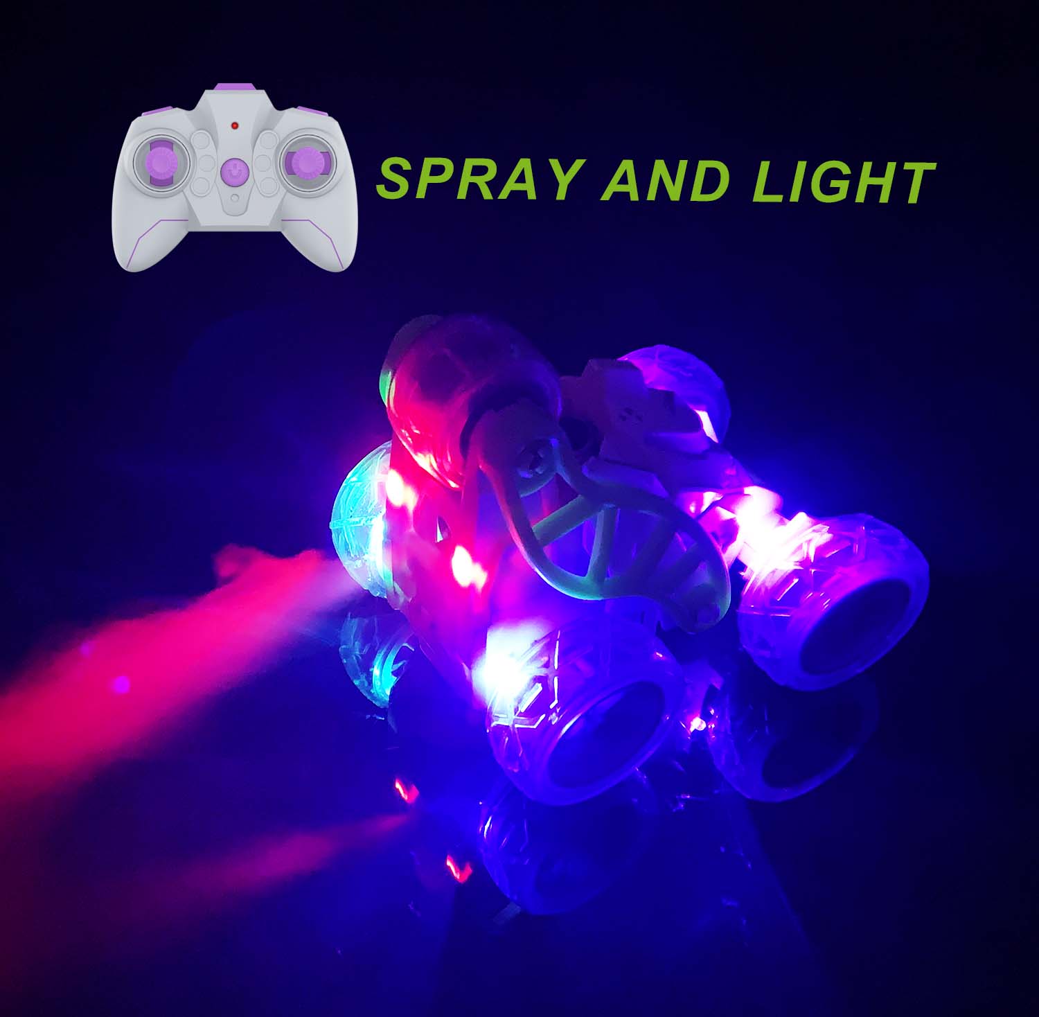 Expert Remote Control Stunt Car 360 Degree Rotation Car With Light Music Spray Toys For Kids Playing Time 18 Mins