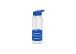 Silicon Band Plastic Straw Sports Water Bottle 750ml Capacity Impact Resistant