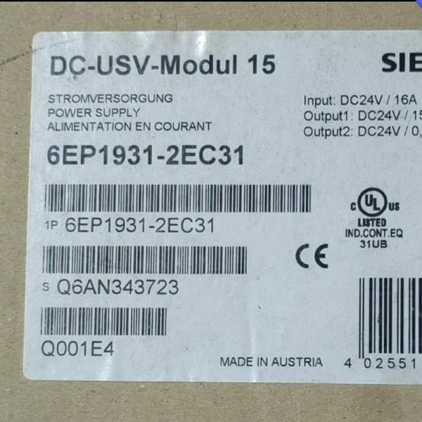 SIEMENS 6EP1931-2EC31 SITOP DC UPS module 24 V/15 A uninterruptible power supply