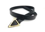 Triangle Plate Prong Buckle Ladies Cowhide Leather Belt